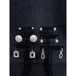Lot of 6 Silver Tone Pierced Earrings (5400)